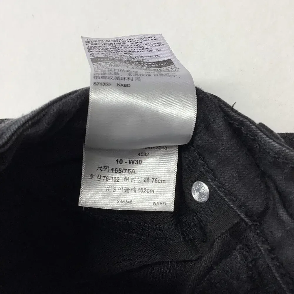 Denizen From Levis Ankle Skinny Jeans Womens 10 Black Charcoal Wash Distressed